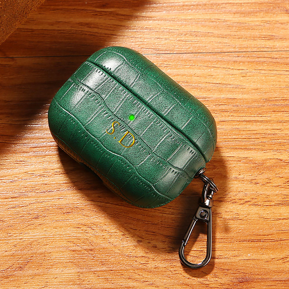 Monogram Keychain Leather - For Airpods 1 2 3 4