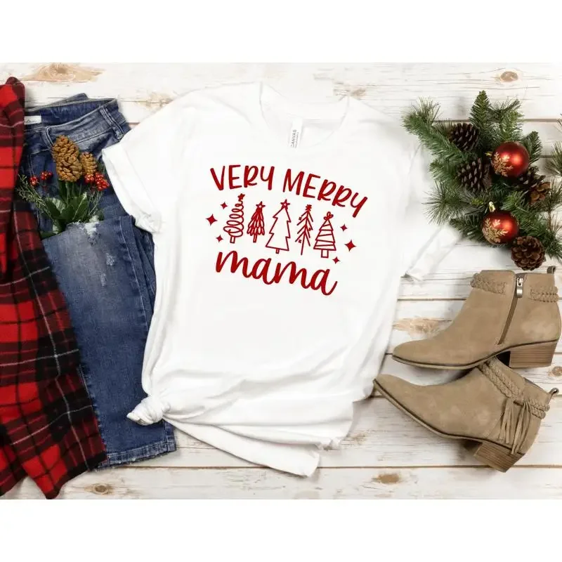 Family Tree Print - Very Merry Matching Family Christmas T