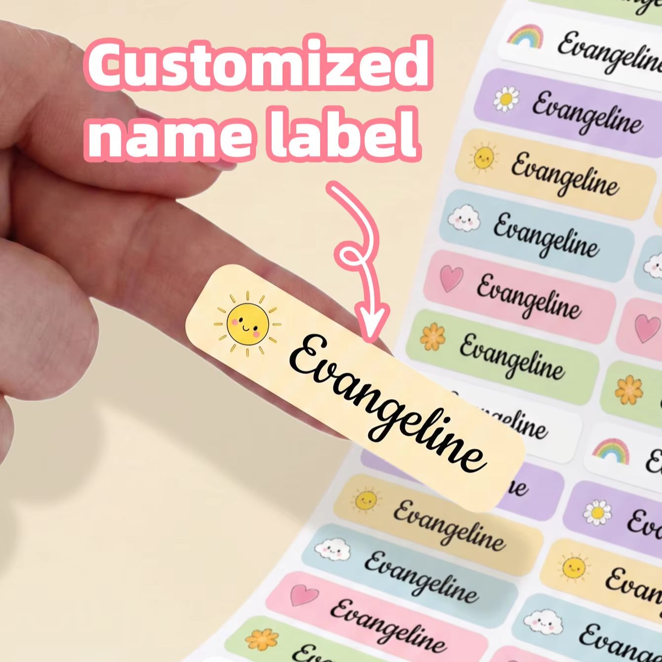 Personalized Name Box - 1-220PCS Custom Personalized Name Stickers, Waterproof