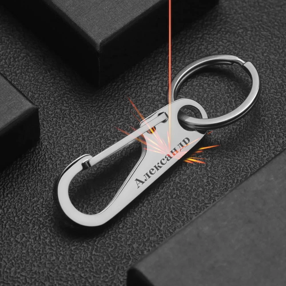 Initial Ring Custom - 304 Stainless Steel Keyring Personalized Name