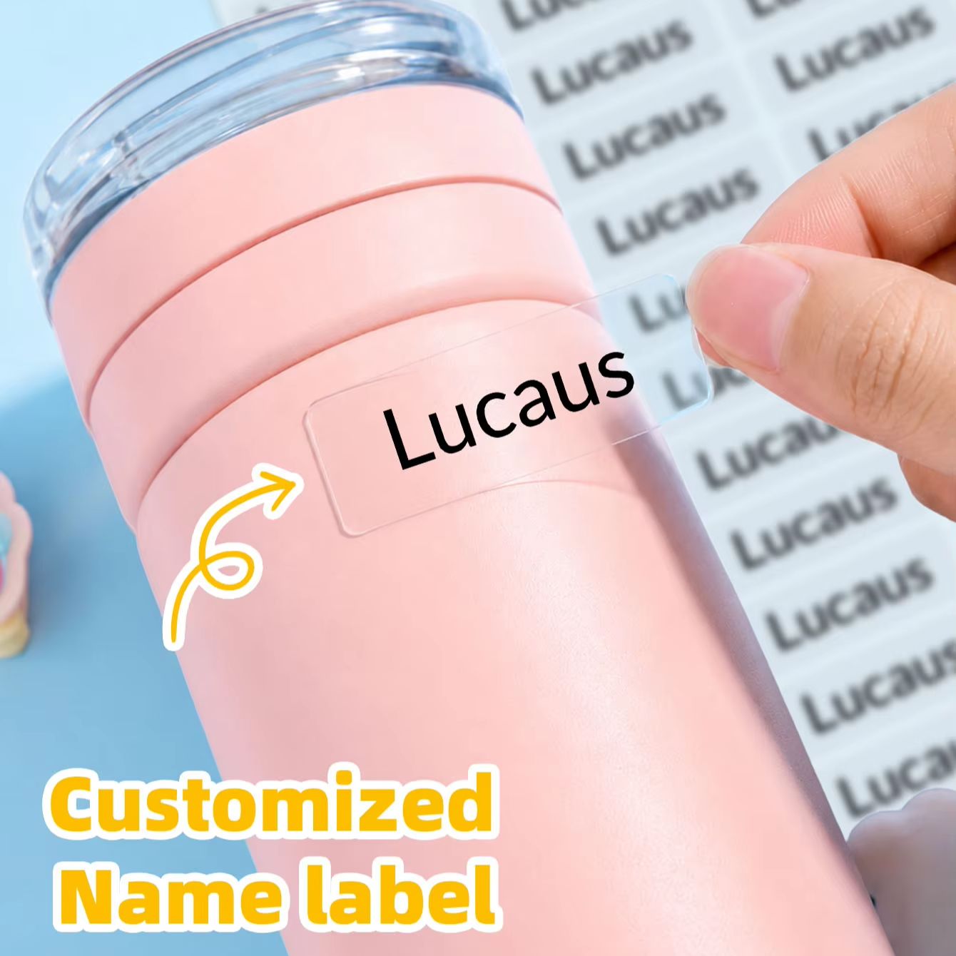 Personalized Name Box - 1-300PCS Custom Personalized Name Stickers, Waterproof