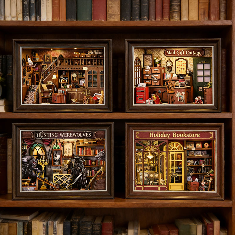 Engraved Wood Frame - DIY 3D Wooden Book Nook Kit
