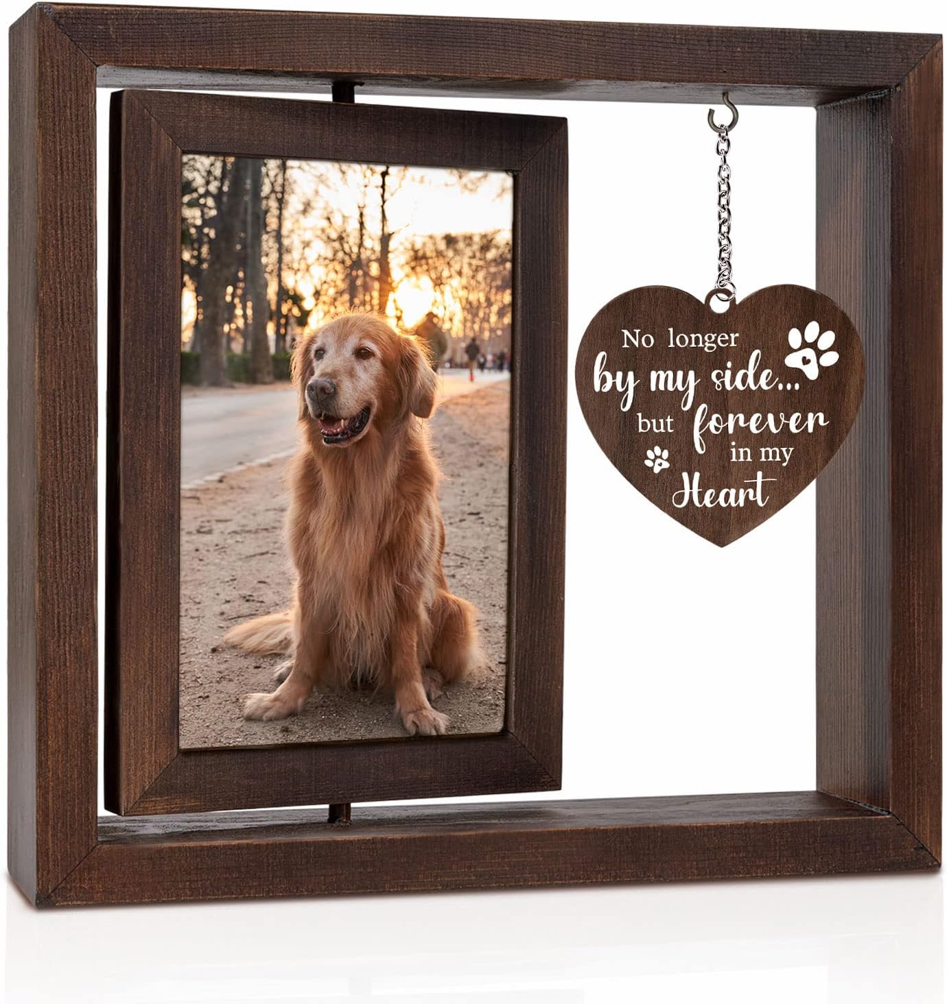 Engraved Wood Frame - Pet Memorial Photo Frame for Dog