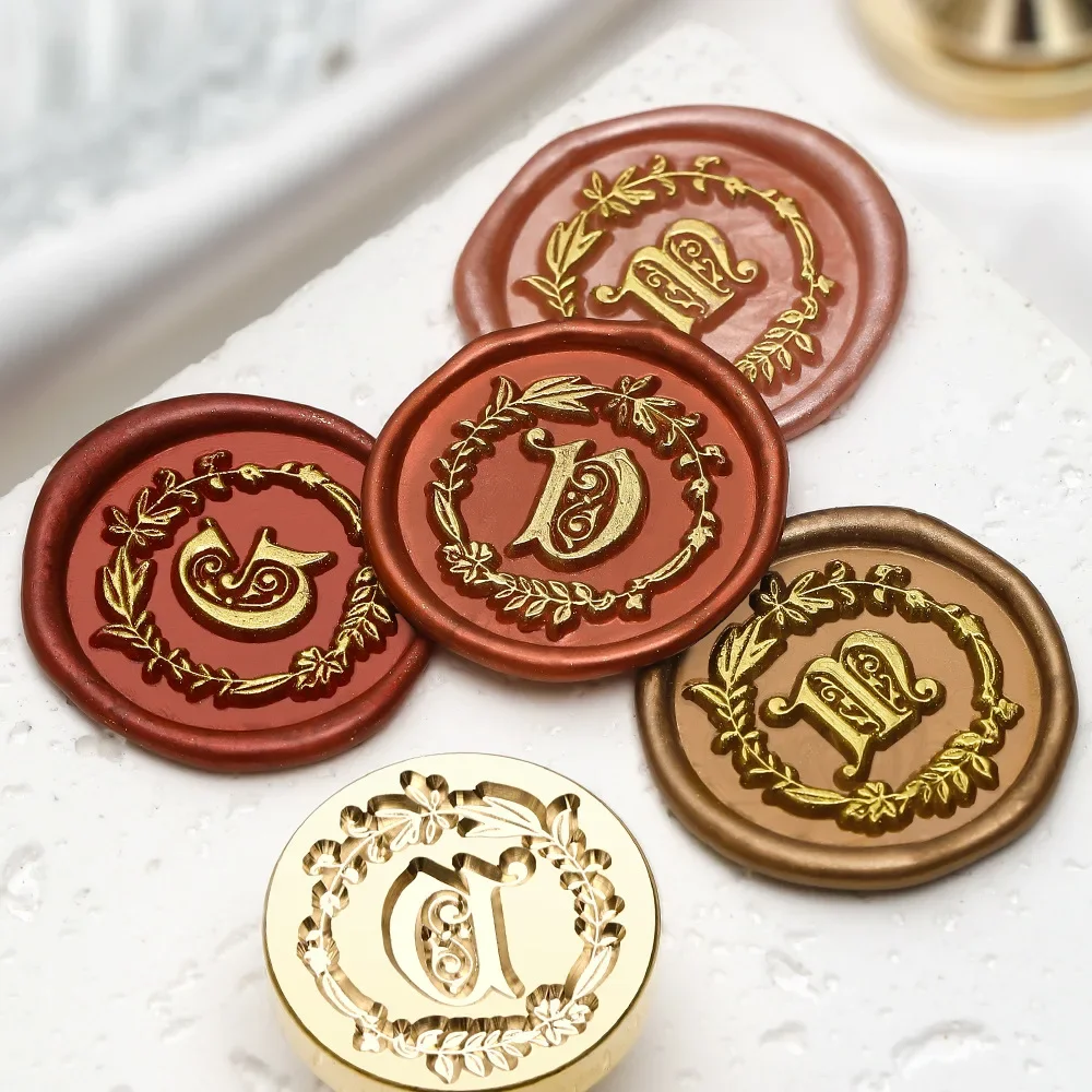 Wax Seal Letter Kit - Flower wreath Letter Wax Seal Stamp