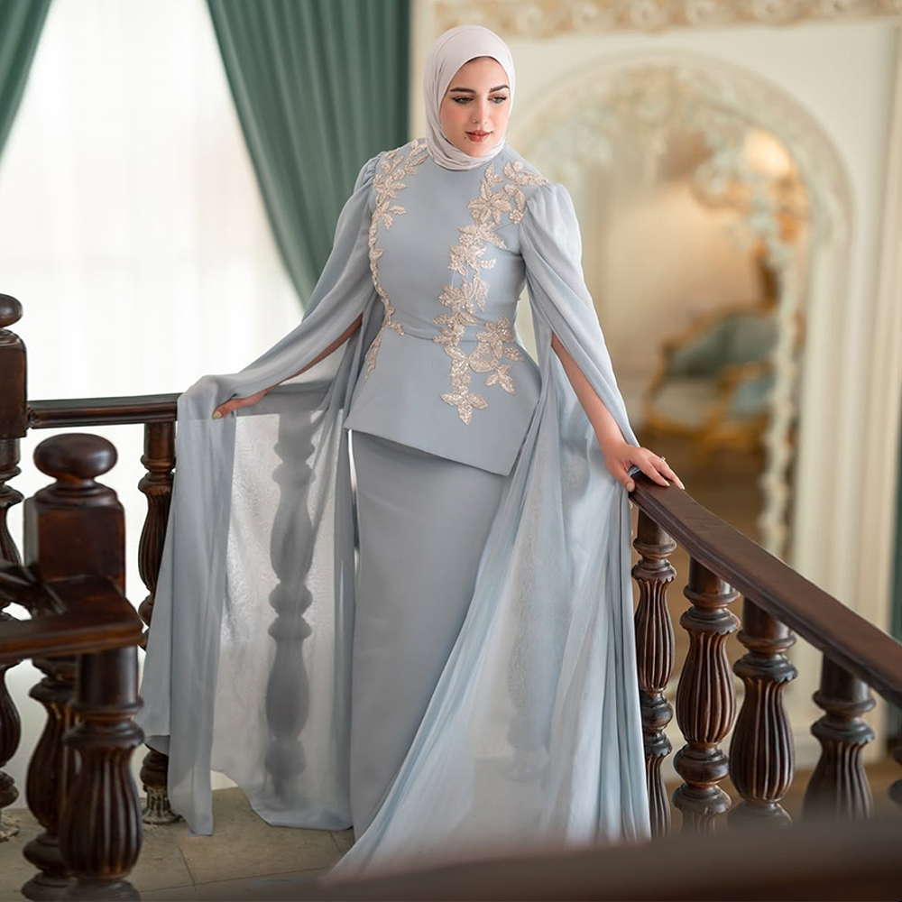 Custom Night Sky - Customized Sky Blue Women Evening Dress