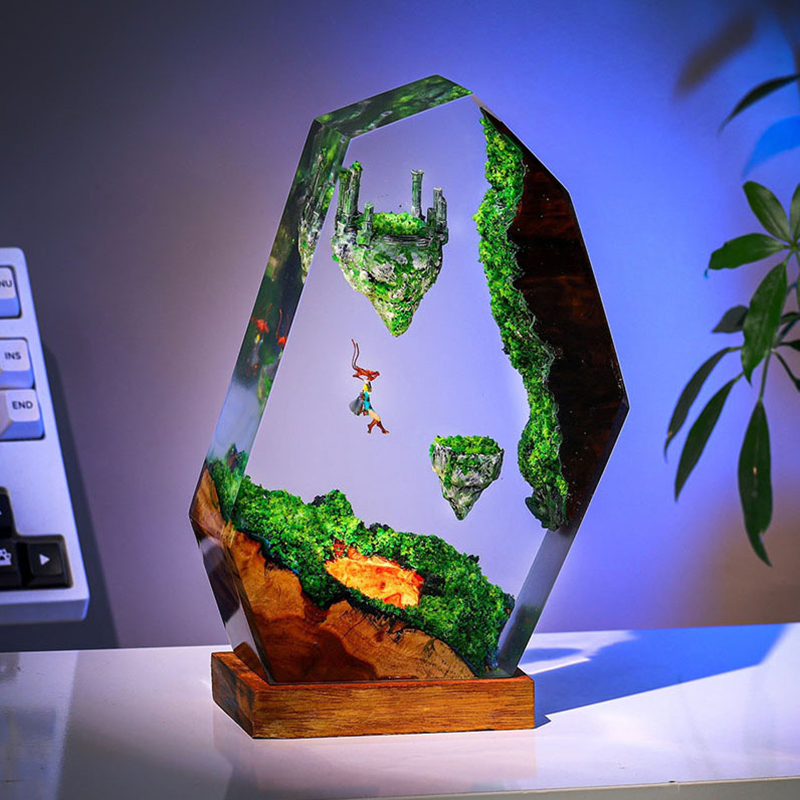 Custom Night Sky - Resin Table Lamp Sky Island Movie