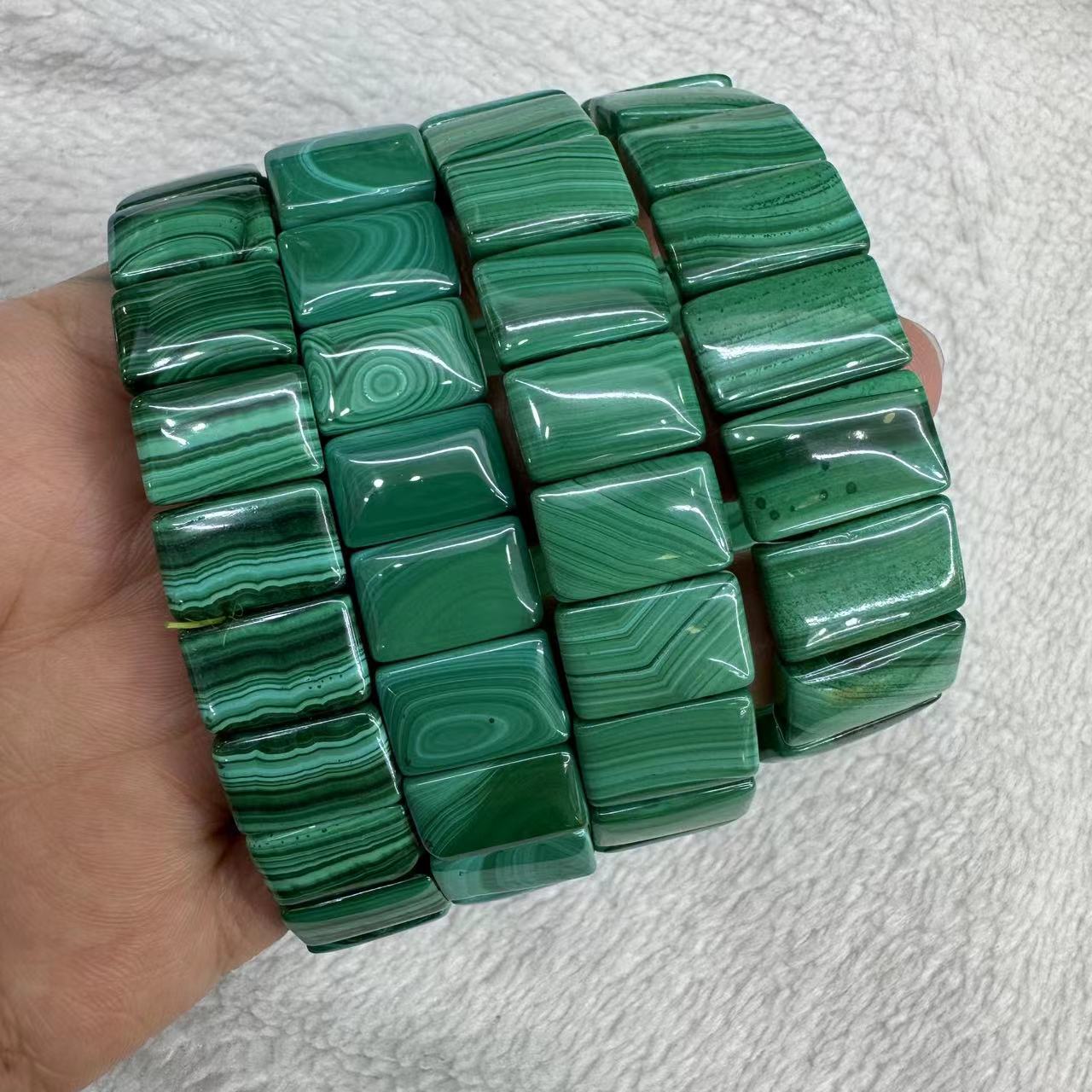 Coordinates Bracelet - Genuine Natural Green Malachite Chrysocolla Bracelet