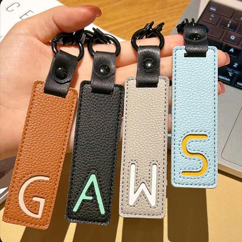 Monogram Keychain Leather - Classic Pu Leather Keychain A-Z 26
