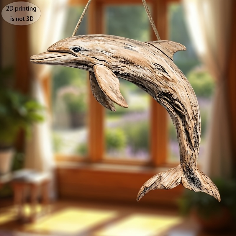 Family Tree Print - 2D 10in Elegant Dolphin Wooden Wall