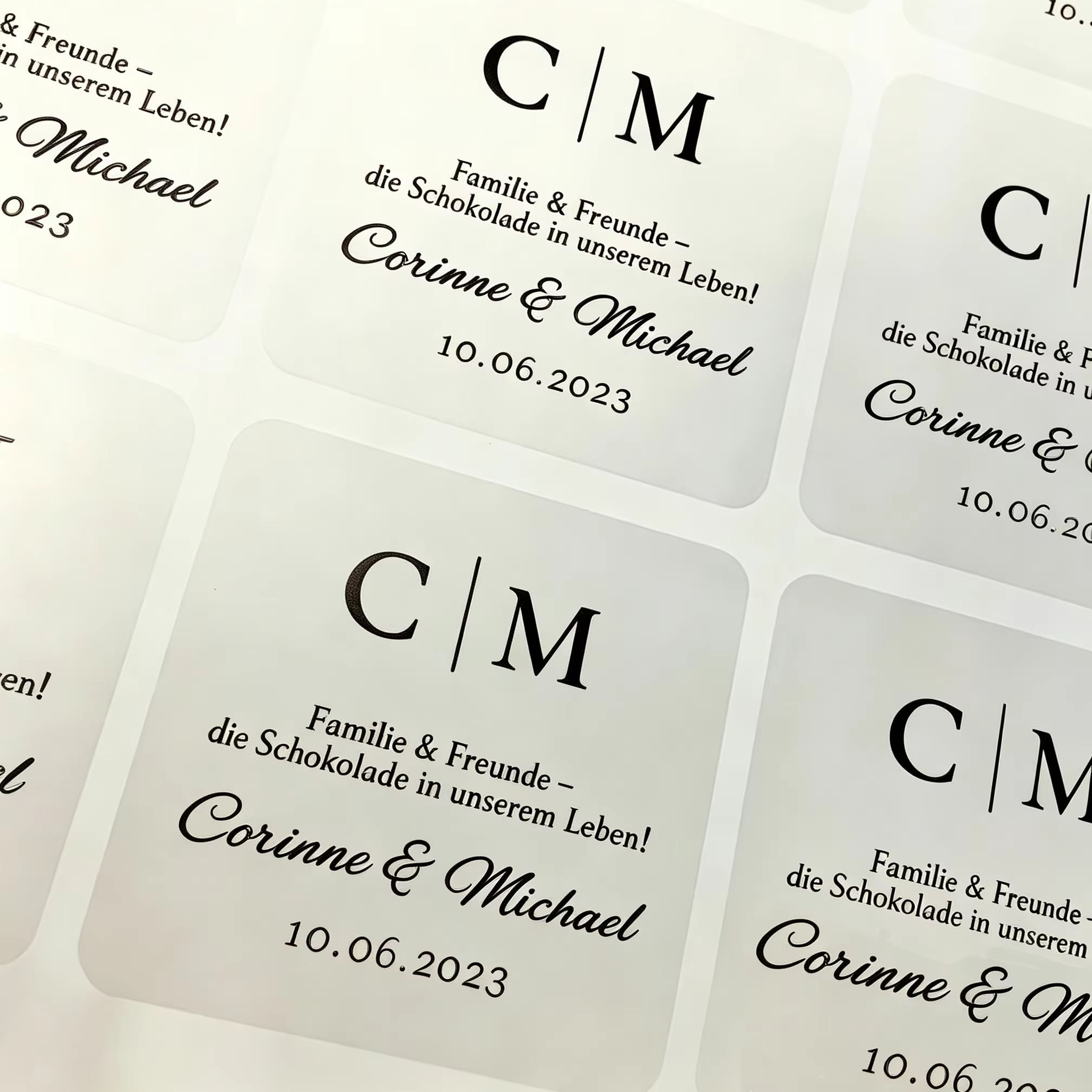 Personalised Candle Label - 100 Sheets Personalized Wedding Stickers Transparent
