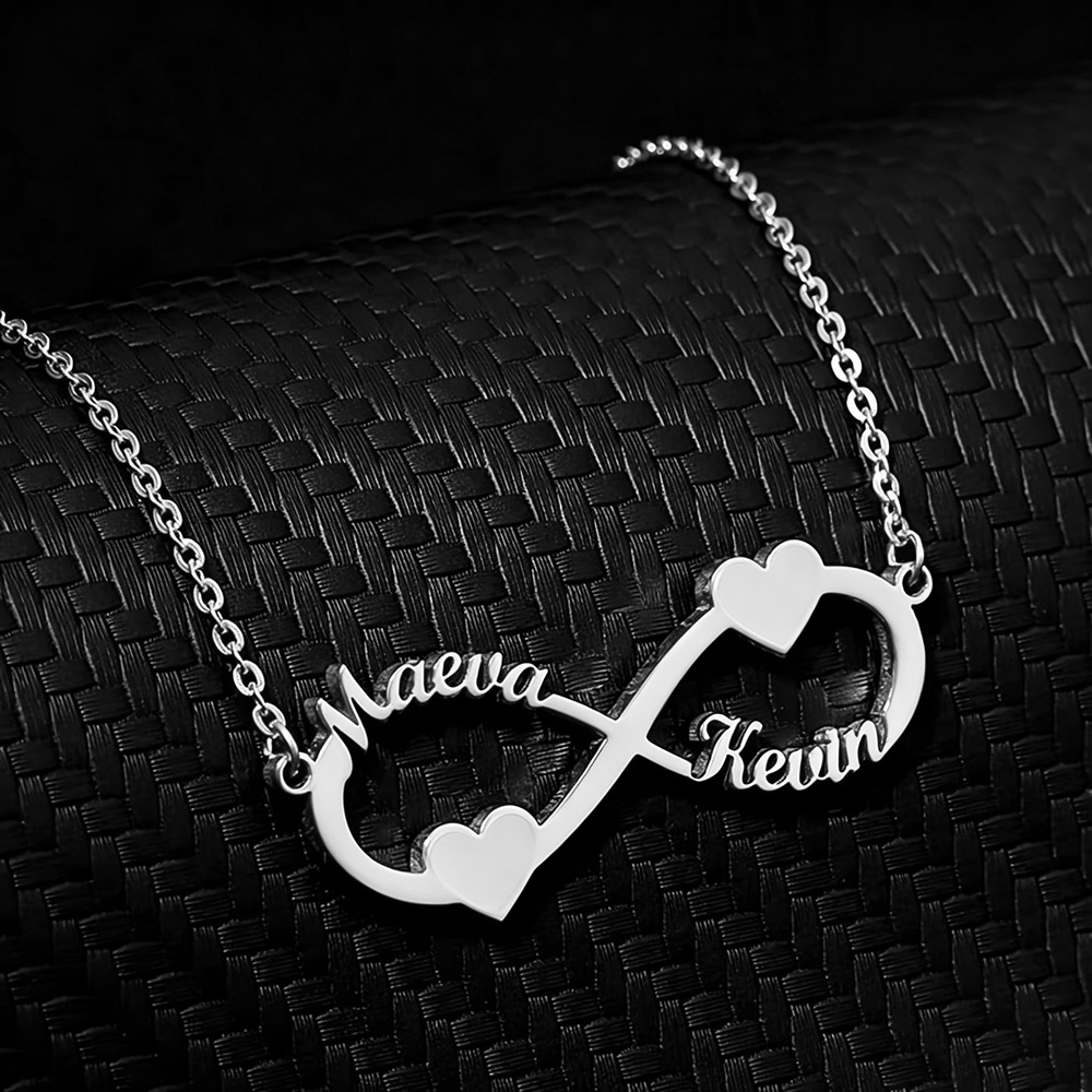 Name Necklace Custom - Custom Name Necklace Infinity Heart Pendant