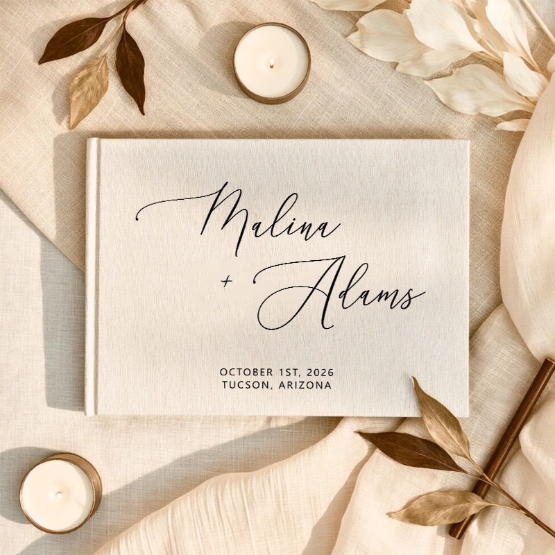 Custom Photo Book - Personalized Guest Book Photo Album, Engagement