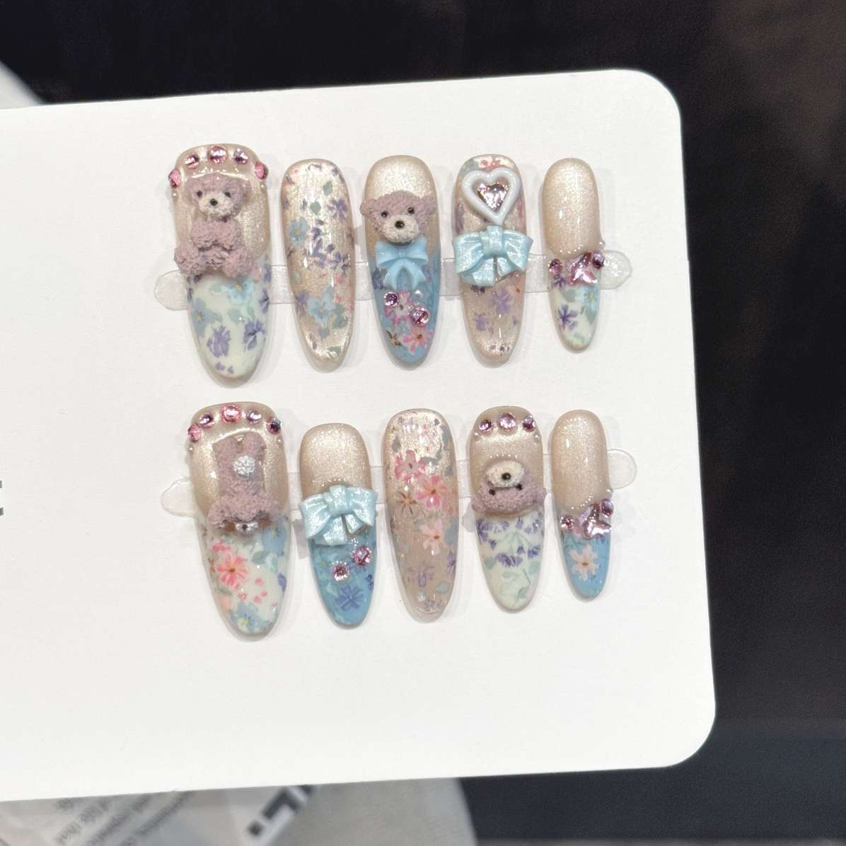 Pressed Flower Art - 10Pcs Pure Hand-Pressed Oval Nail Art,