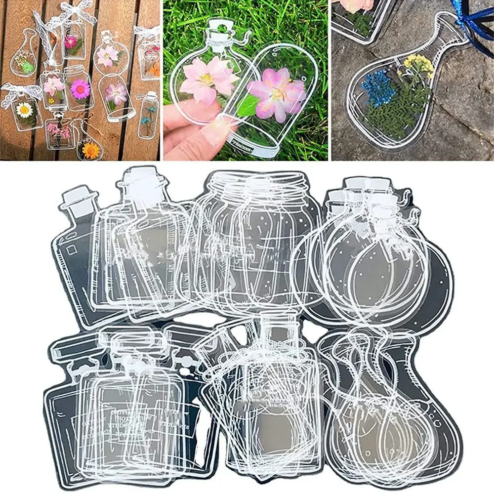 Dried Flower Bookmark - Wishing Bottle Pattern Pressed Flower Bookmark