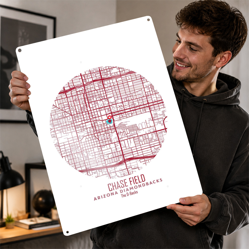 Custom Map Poster - Chase Field Stadium Map Metal Poster