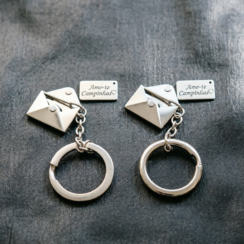 Initial Ring Custom - Can Open Envelope Custom Keychain llavero