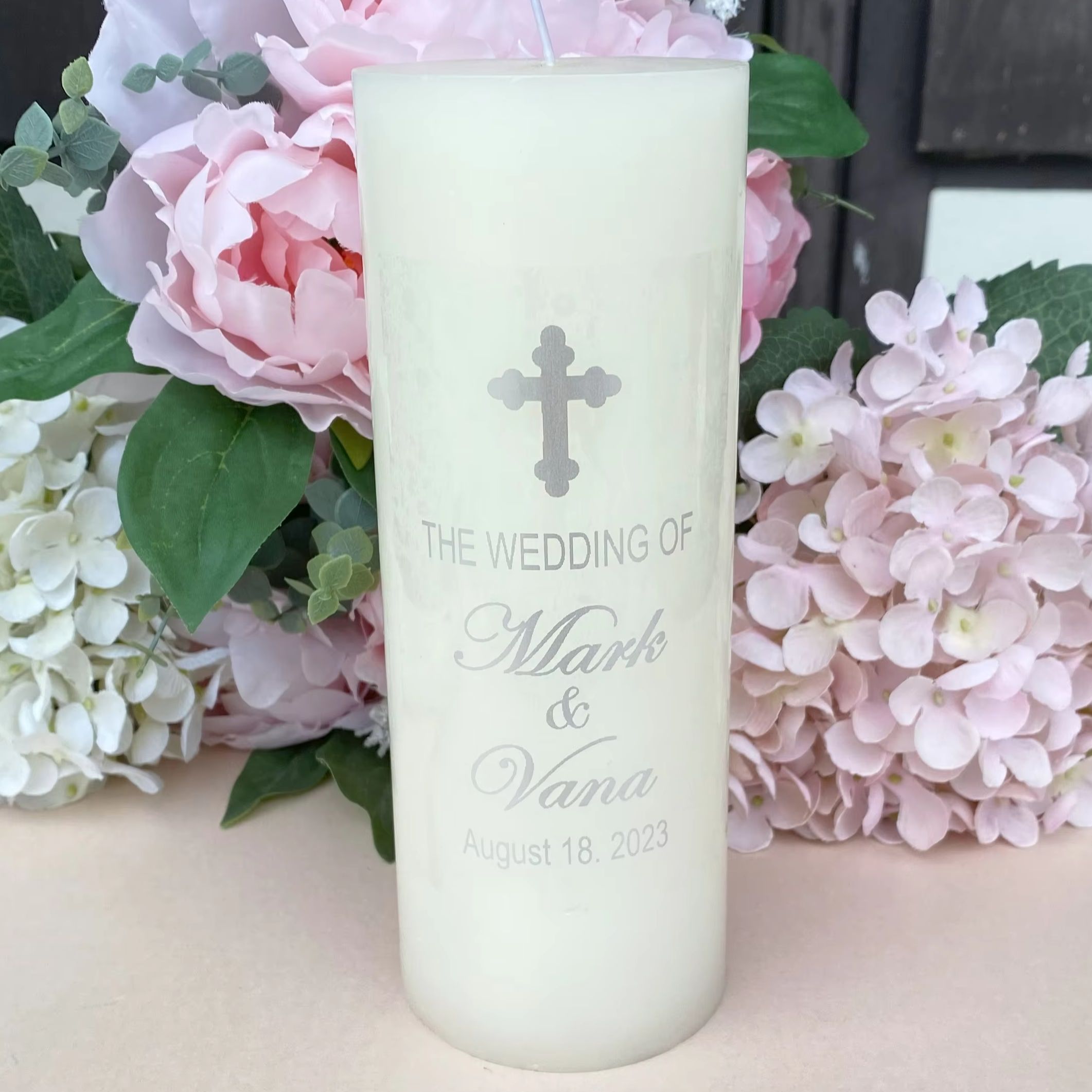 Personalised Candle Label - Silver Personalized Candle decorations Stickers Christian