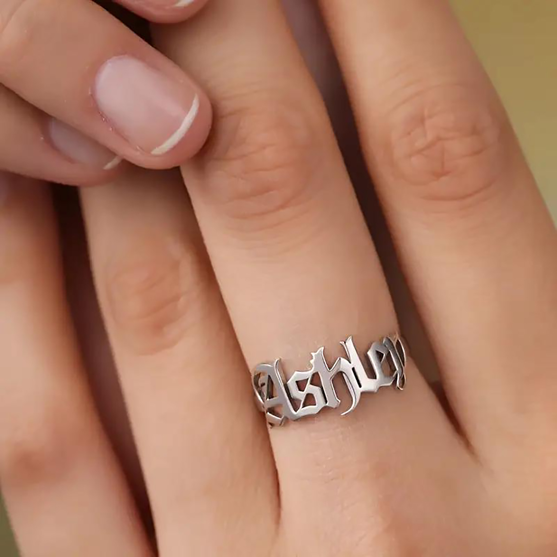 Initial Ring Custom - Custom Gold Ring Women Gothic Rings