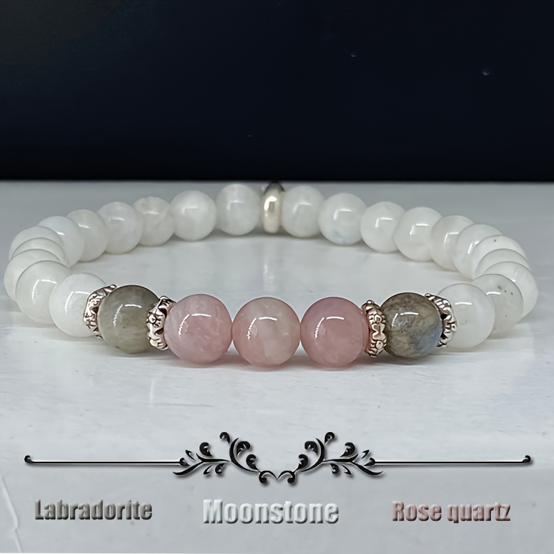 Coordinates Bracelet - 1pc/Moonstone, Labradorite and Rose Quartz Bracelet