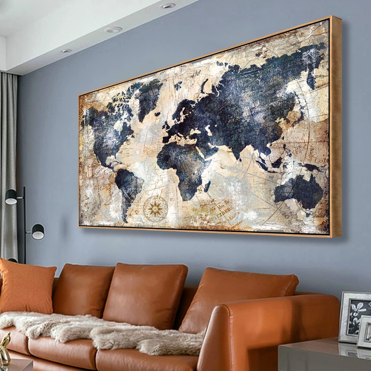 Custom Star Map - Framed World Map Wall Art Print
