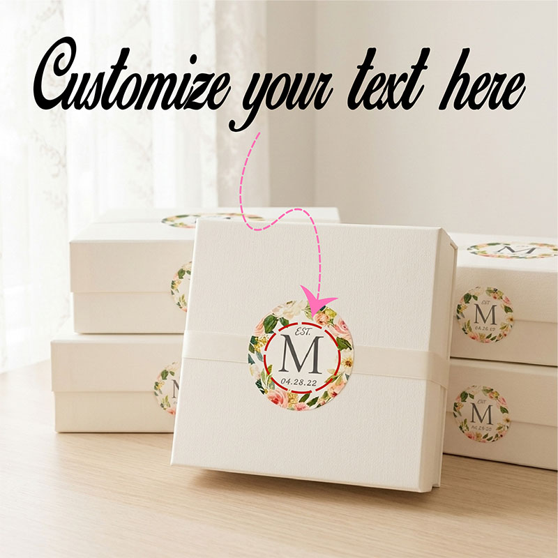 Personalized Name Box - Custom Stickers Personalized Date Watercolor Blush