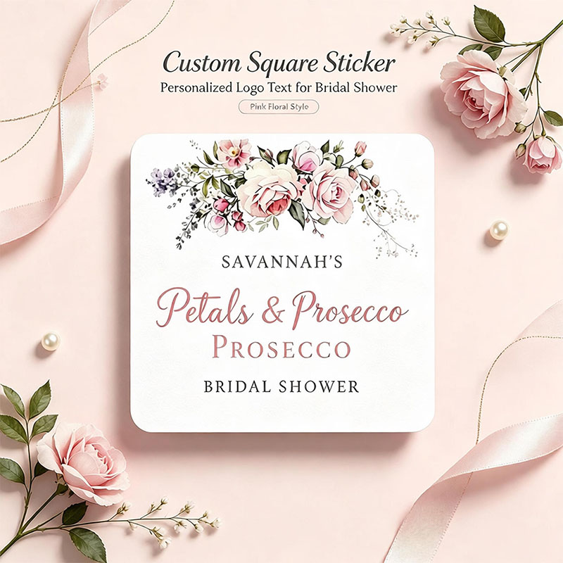 Personalized Name Box - Custom Soft Pink Purple Watercolor Wildflower