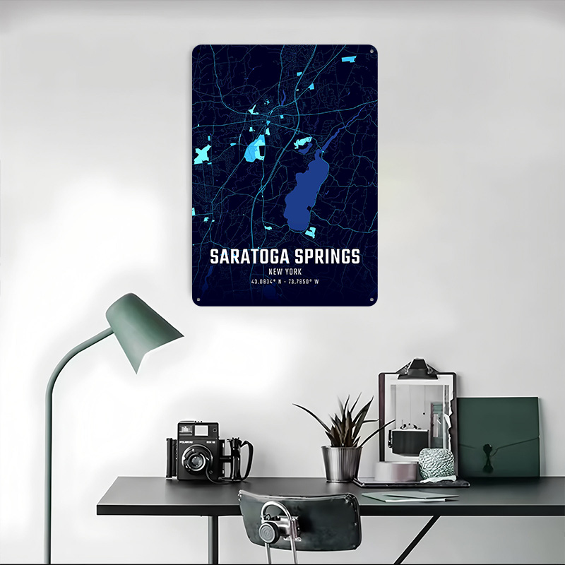 Saratoga Springs Midnight City - Custom Map Poster recension och pris