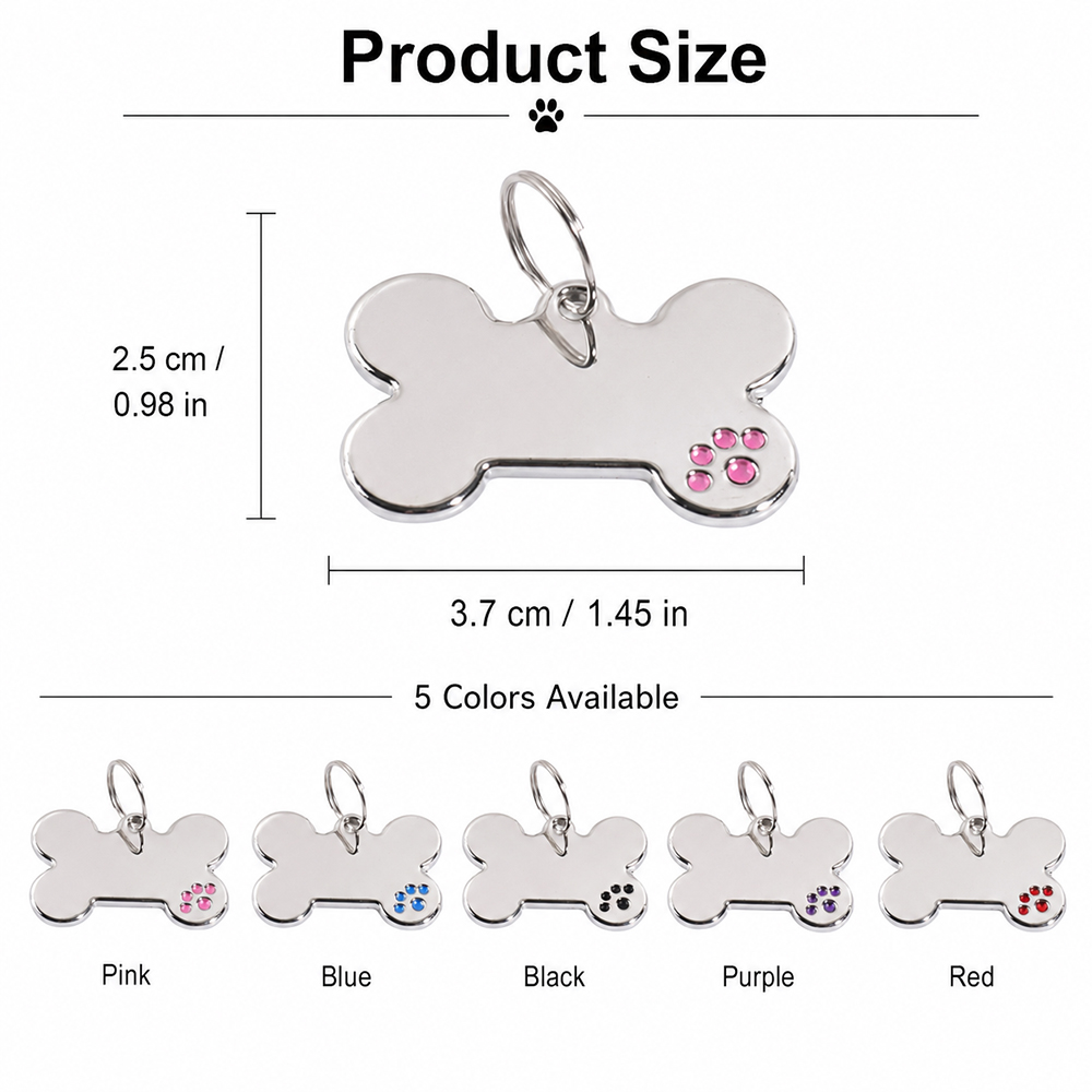 Custom Text Dog Tag Bone Shape - Pet Portrait Custom recension och pris