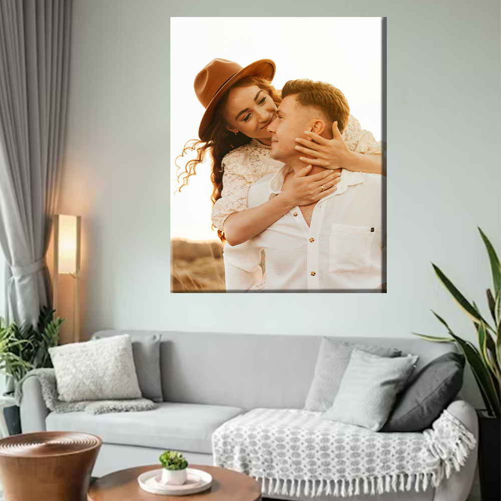 1 Pc Customized Photos on Canv - Engraved Wood Frame recension och pris