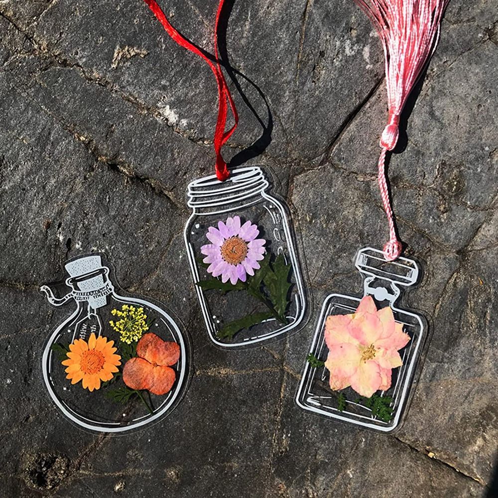 30Pcs Handmade DIY Transparent - Dried Flower Bookmark recension och pris