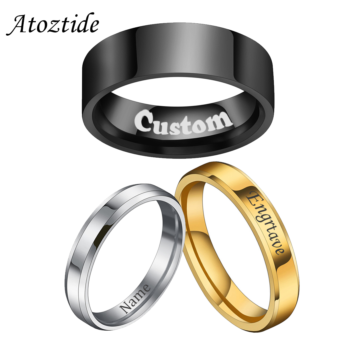 Atoztide 4/6/8mm Personalized  - Initial Ring Custom recension och pris