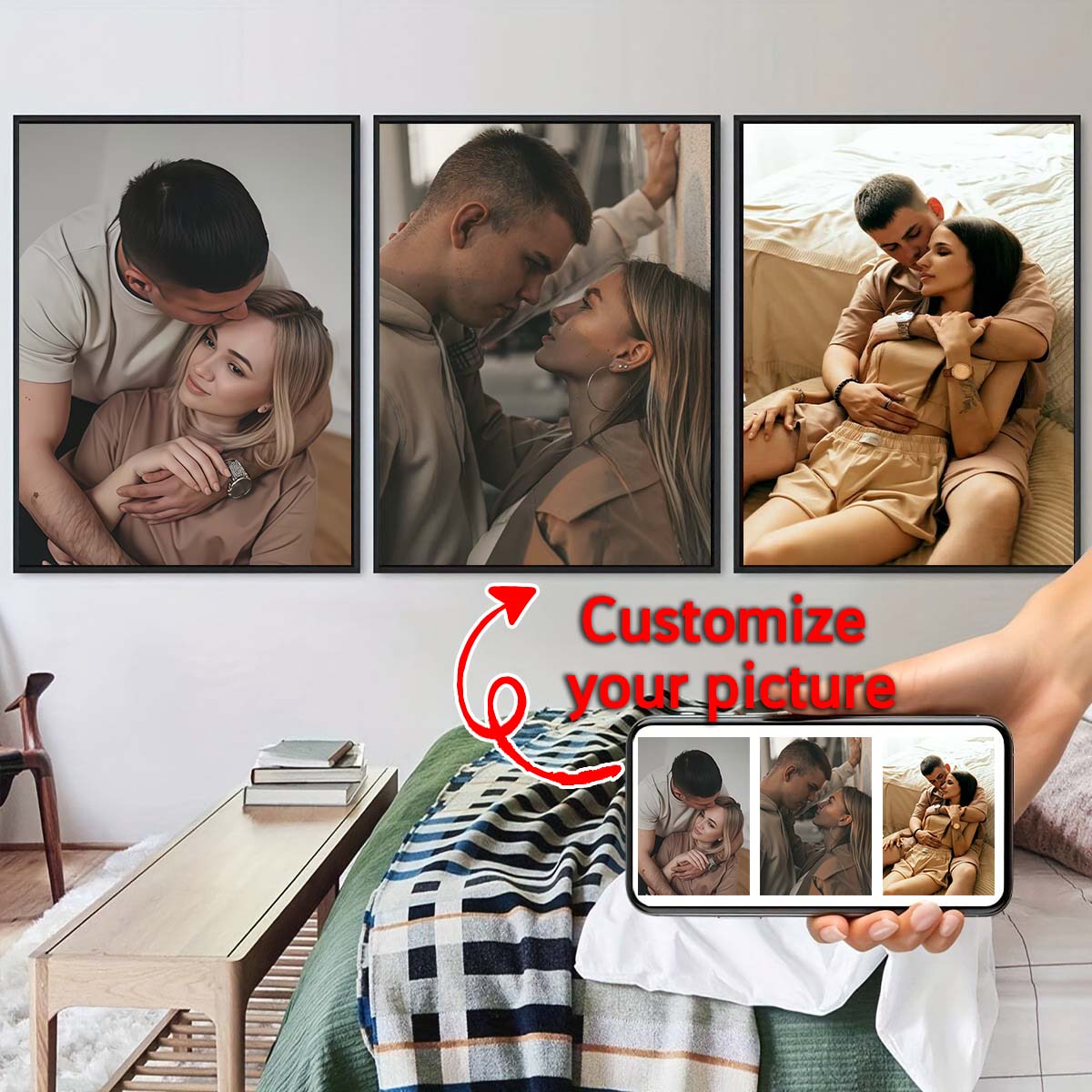 Triptych - 2D custom photo woo - Engraved Wood Frame recension och pris