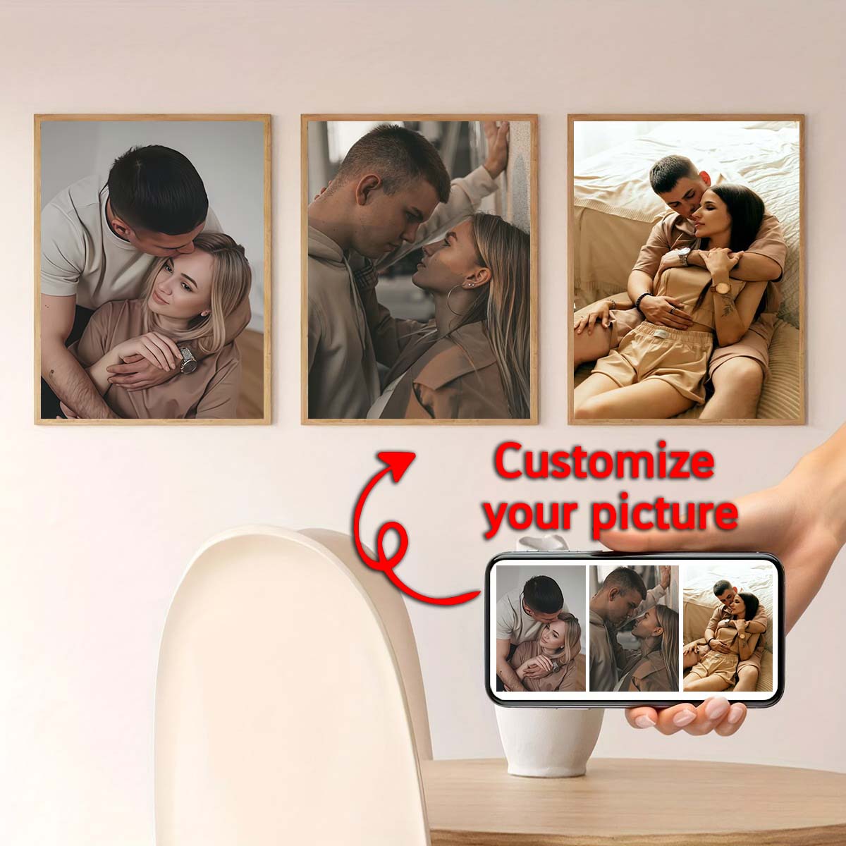 Triptych - 2D custom photo woo - Engraved Wood Frame recension och pris