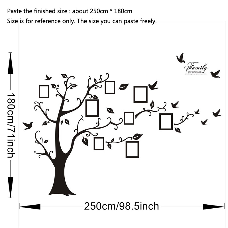 Large Size Photo Tree PVC Wall - Family Tree Print recension och pris