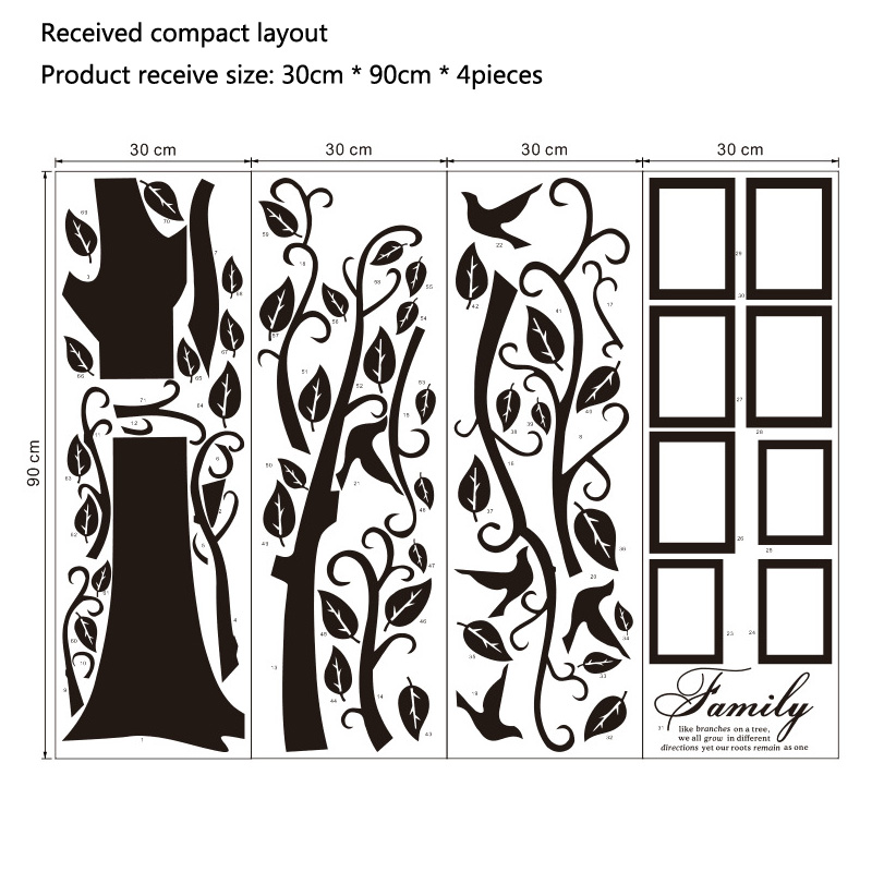 Large Size Photo Tree PVC Wall - Family Tree Print recension och pris