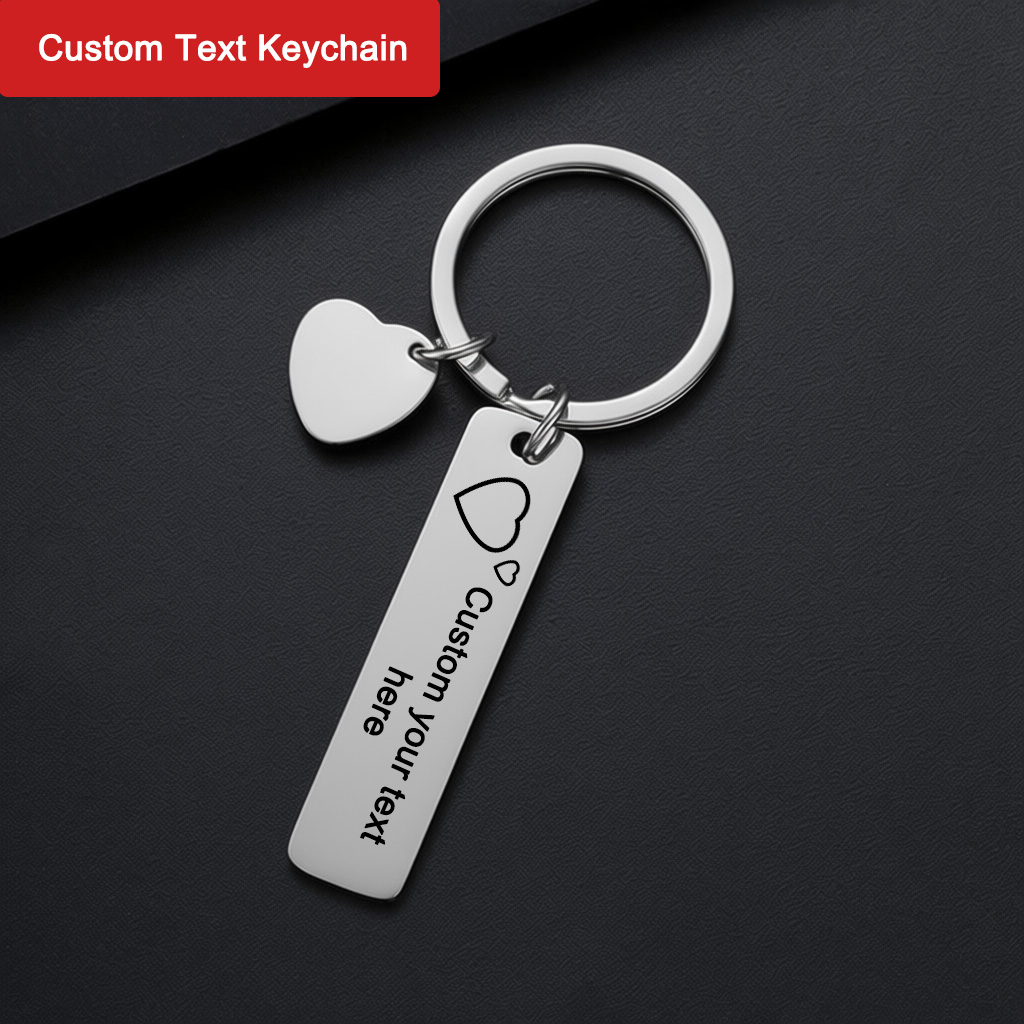 Custom Text Keychain Personali - Initial Ring Custom recension och pris