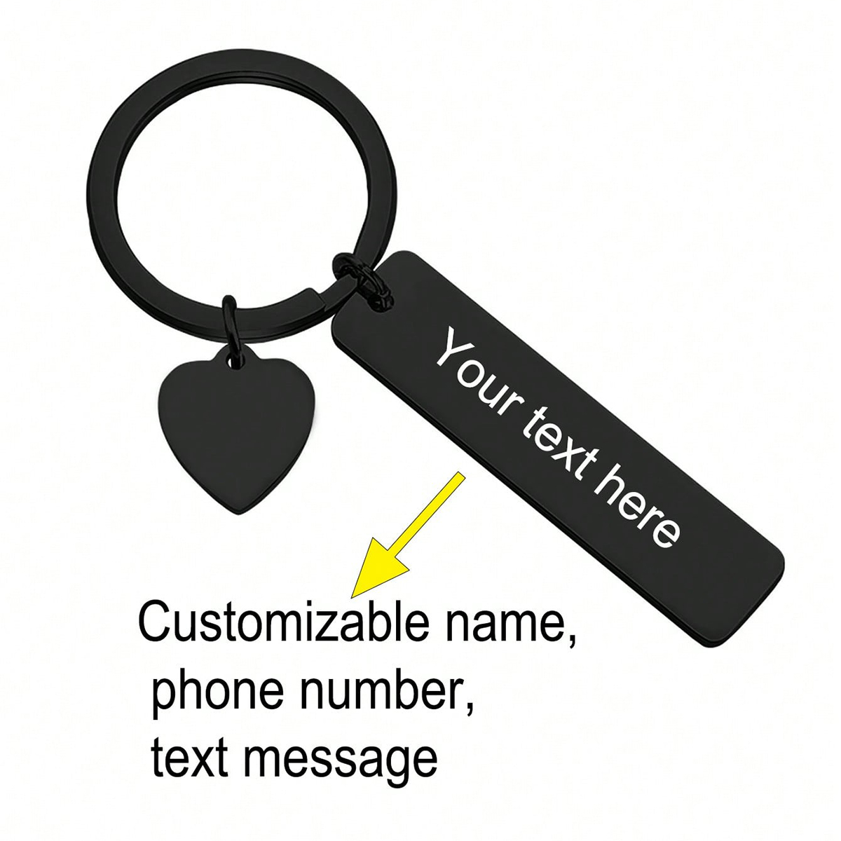 Custom Text Keychain Personali - Initial Ring Custom recension och pris