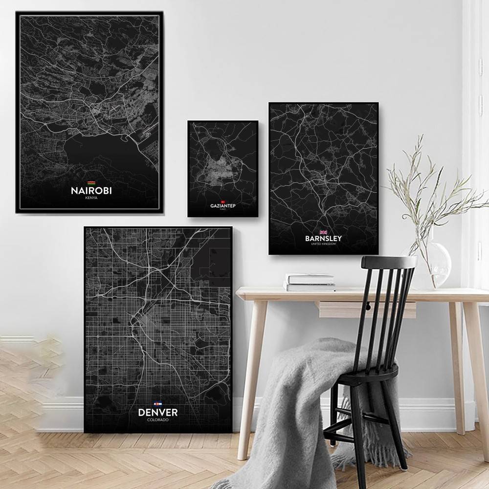 Paris London New York CUSTOM C - Custom Map Poster recension och pris