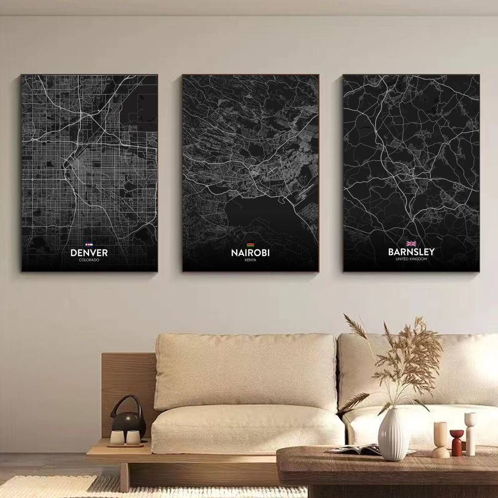 Paris London New York CUSTOM C - Custom Map Poster recension och pris