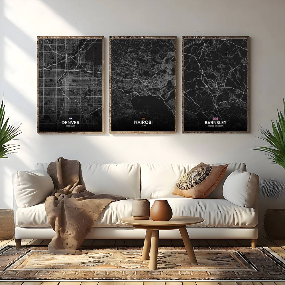 Paris London New York CUSTOM C - Custom Map Poster recension och pris