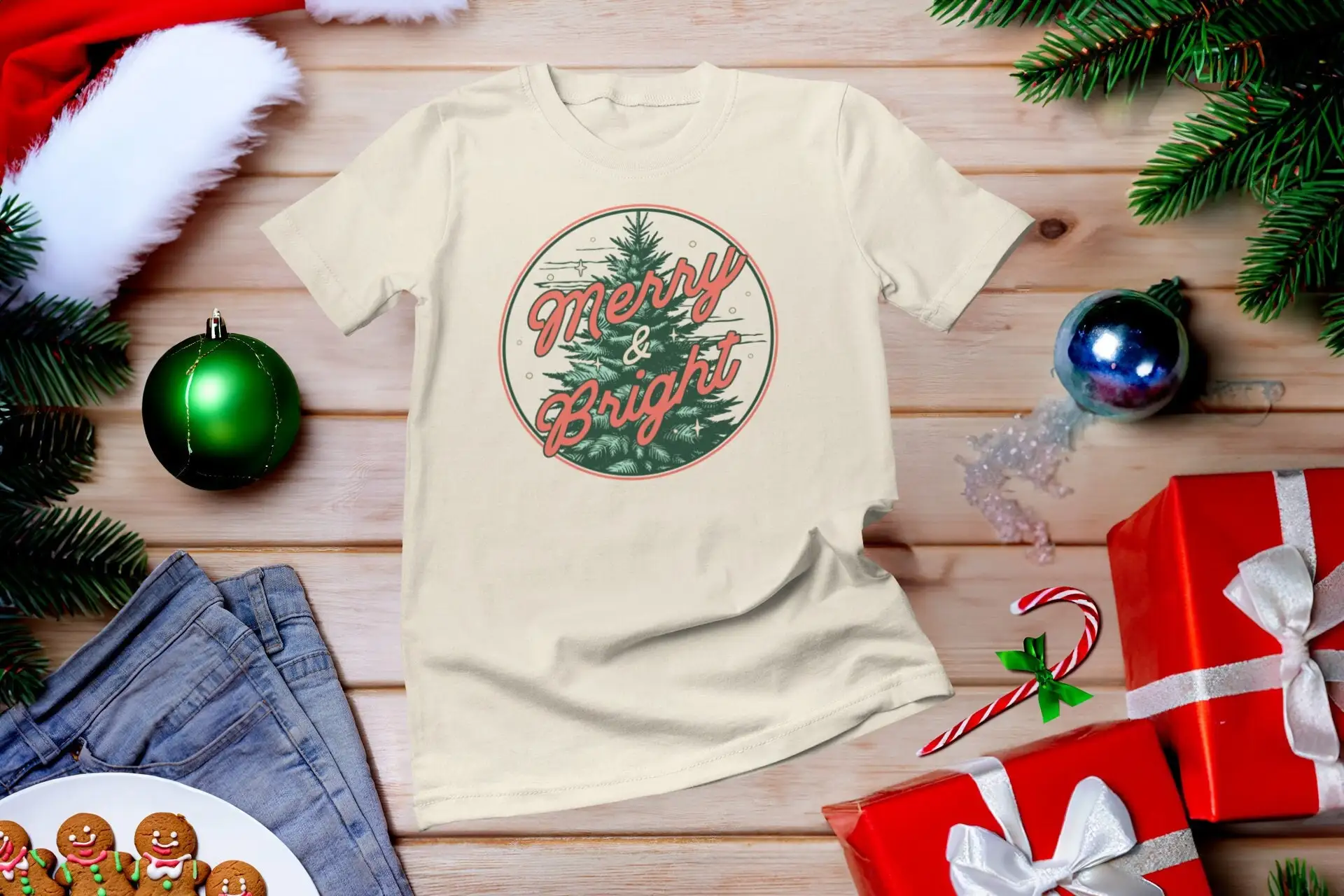 Merry and BrighT T Shirt Trees - Family Tree Print recension och pris