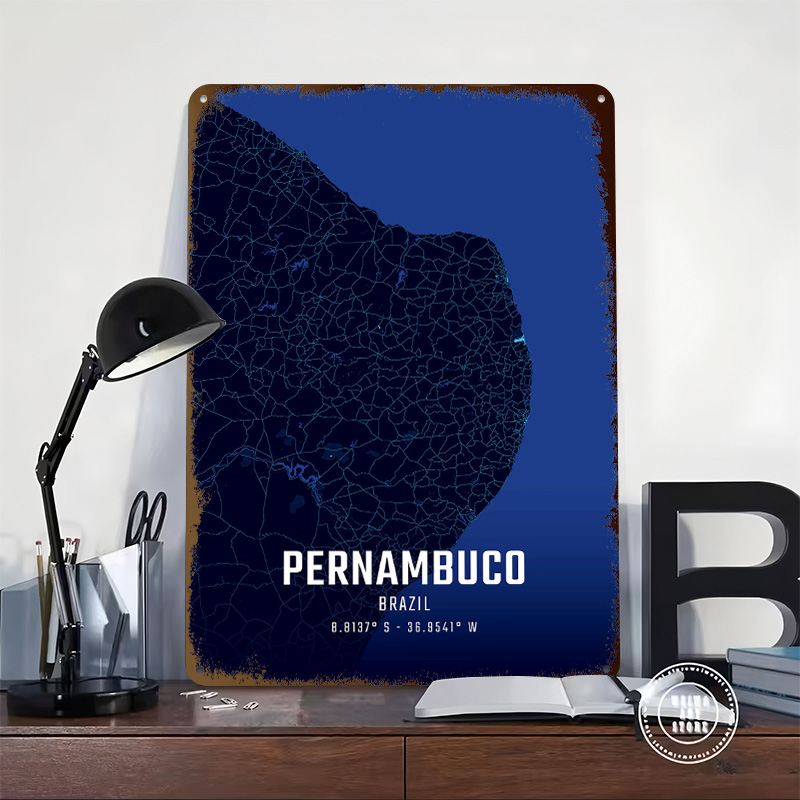 Pernambuco Midnight City Map M - Custom Map Poster recension och pris
