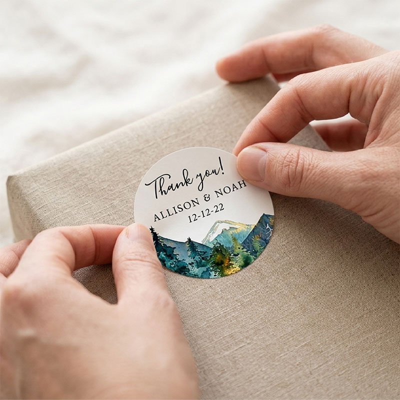 Custom Mountain Logo Round Sti - Personalized Name Box recension och pris