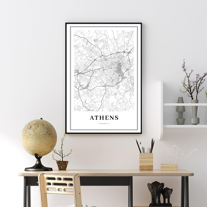 Greece Road Map Poster Black a - Custom Star Map recension och pris
