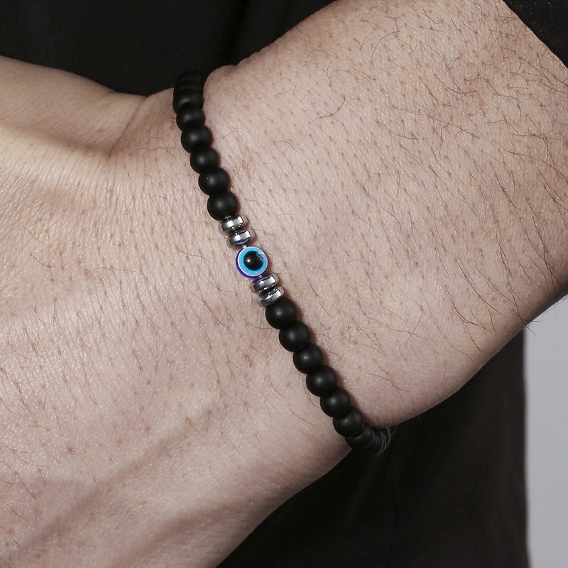 Trendy 4mm Obsidian Hematite N - Coordinates Bracelet recension och pris