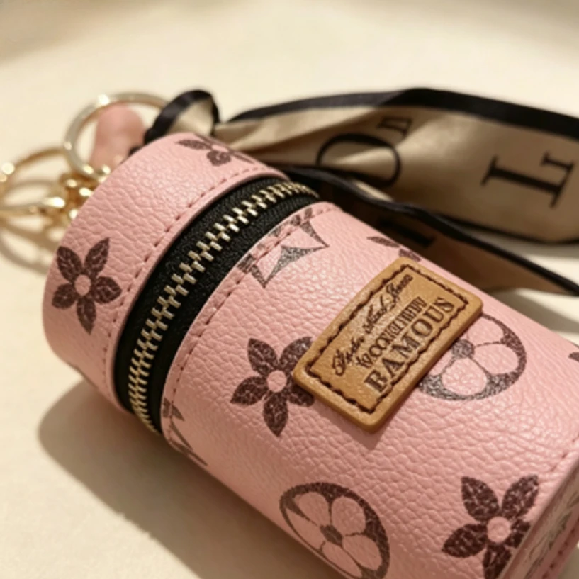 Pink Floral Monogram Print Cyl - Monogram Keychain Leather recension och pris