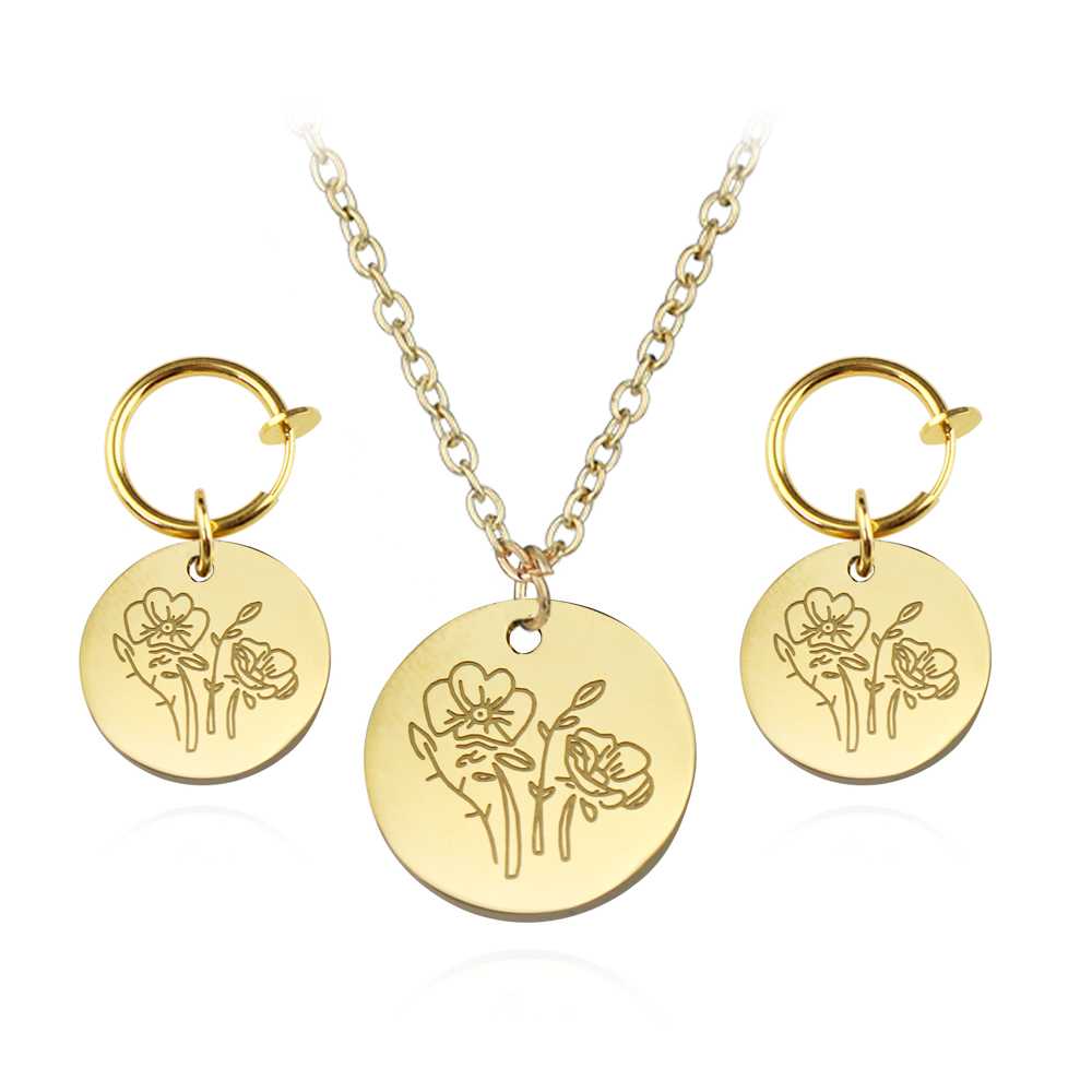 Stainless Steel Birth Month Fl - Birth Flower Necklace recension och pris