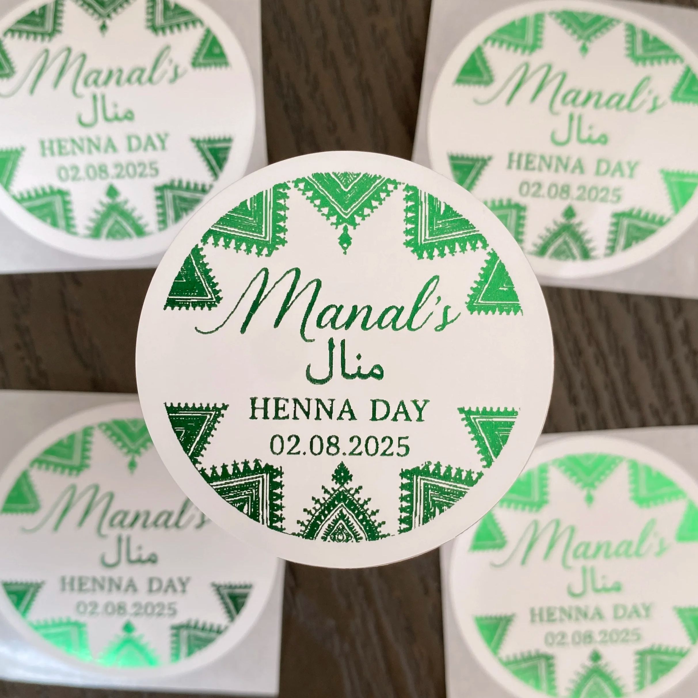 Green Mehndi Decorations Cotto - Personalised Candle Label recension och pris