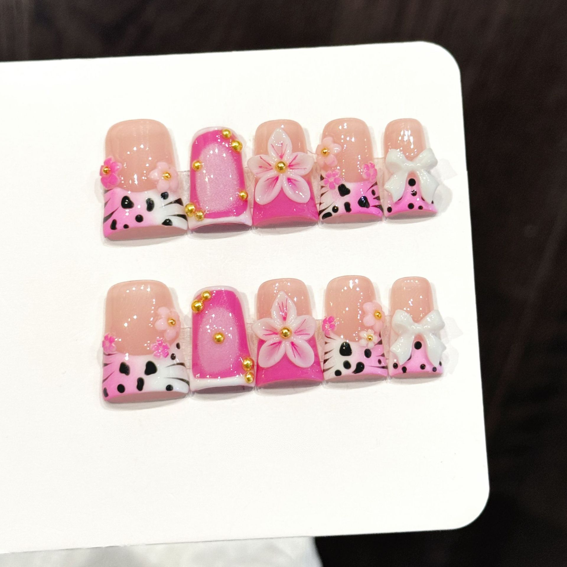 10pcs Ocean Style Fake Nails D - Pressed Flower Art recension och pris