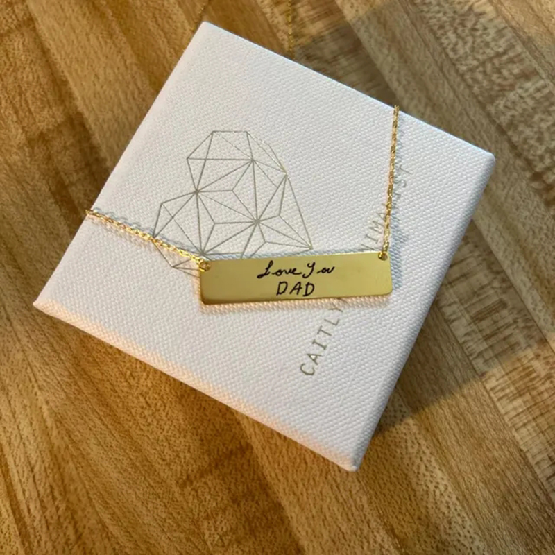 Custom Handwriting Name Bar Pe - Handwriting Necklace Bar recension och pris